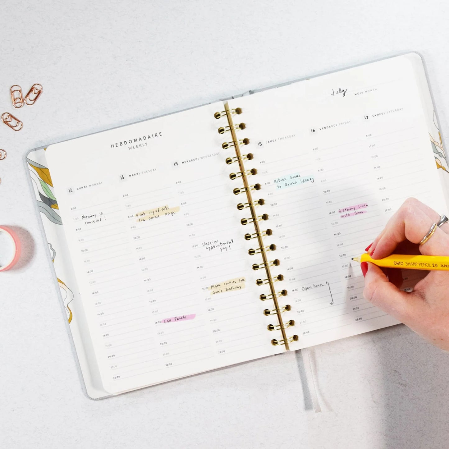 AGENDA NON DATÉ - Tissu Gris