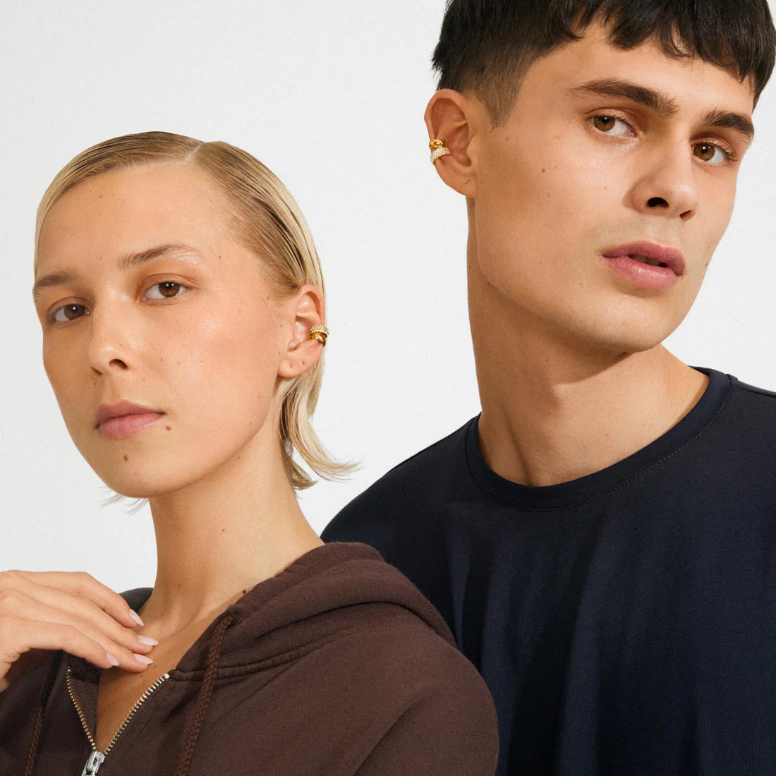 HUDSYN BAGUES D'OREILLES CRISTAUX 2-EN-1 RECYCLÉE