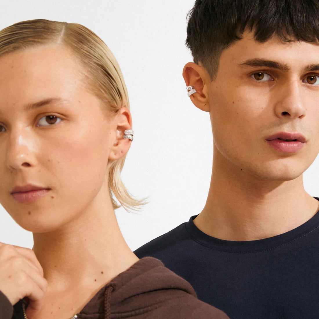 HUDSYN BAGUES D'OREILLES CRISTAUX 2-EN-1 RECYCLÉE