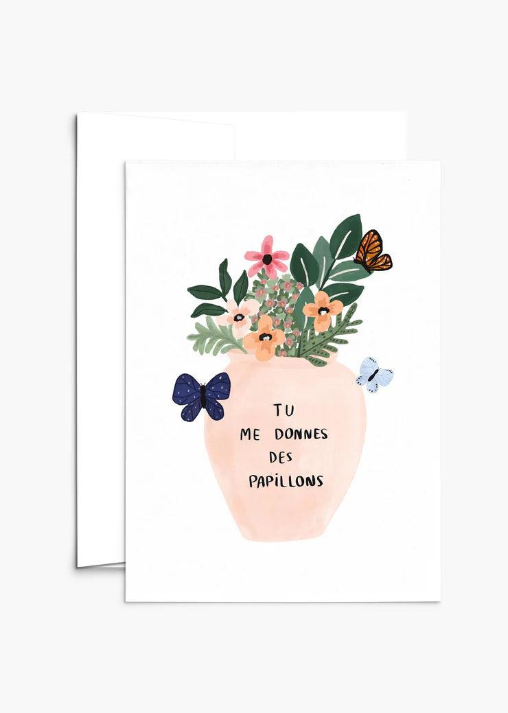 CARTE DE SOUHAITS - Papillons