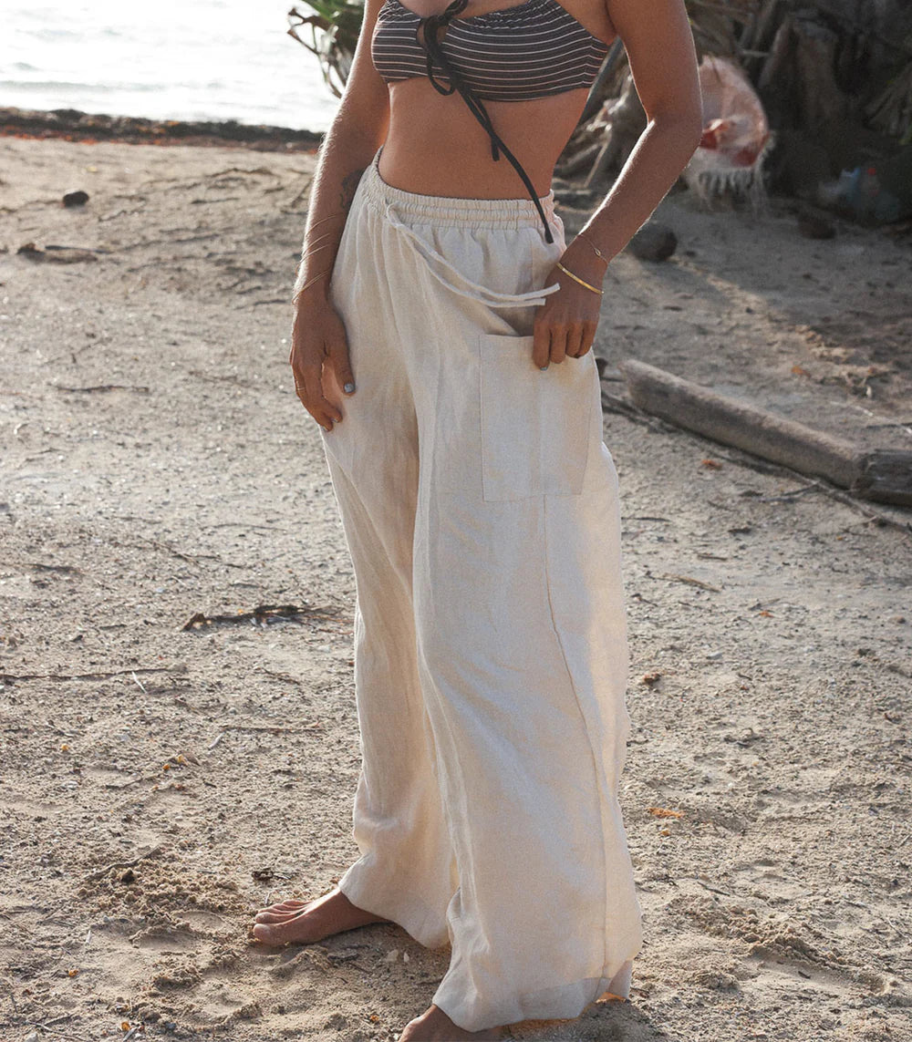 PANTALON EN LIN | MALENDURE BLÉ