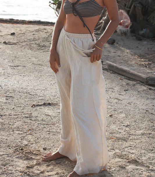 PANTALON EN LIN | MALENDURE BLÉ